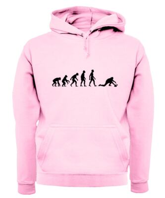 Evolution Of Man Curling - Adult Hoodie / Sweater - Winter Sport Ice Curl Curler