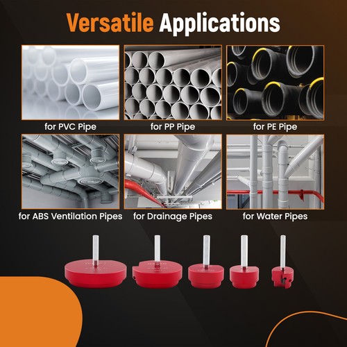 Ahorrador de montaje de PVC de 5 piezas con eje hexagonal de 3/8 pulgadas y cabezal de herramienta de plomería de aluminio - Imagen 3 de 11