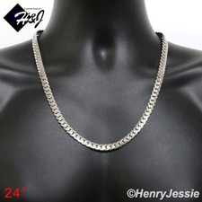 18-40"MEN Stainless Steel 3/4/5/6/8mm Silver Miami Cuban Curb Chain Necklace*155 8