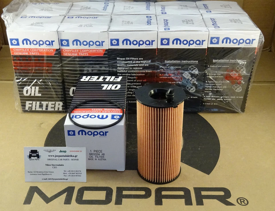Filtro de aceite de motor Jeep Wrangler JK 07-18 2.8TD 68032204AB nuevo genuino Mopar X10 Foto 3 de 4