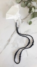 Black Pearl Necklace Face Mask Holder, Hand Made Mask Saver, Strap,Lanyard.