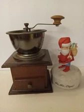 Reproduction Hand Crank Coffee Grinder W / Wood Drawer, Unbranded.