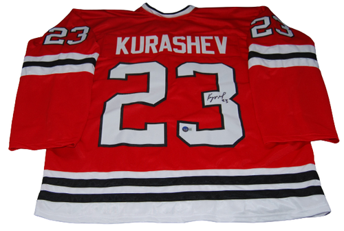 PHILIPP KURASHEV signed (CHICAGO BLACKHAWKS) XL hockey jersey BECKETT AD27314 - Picture 1 of 3