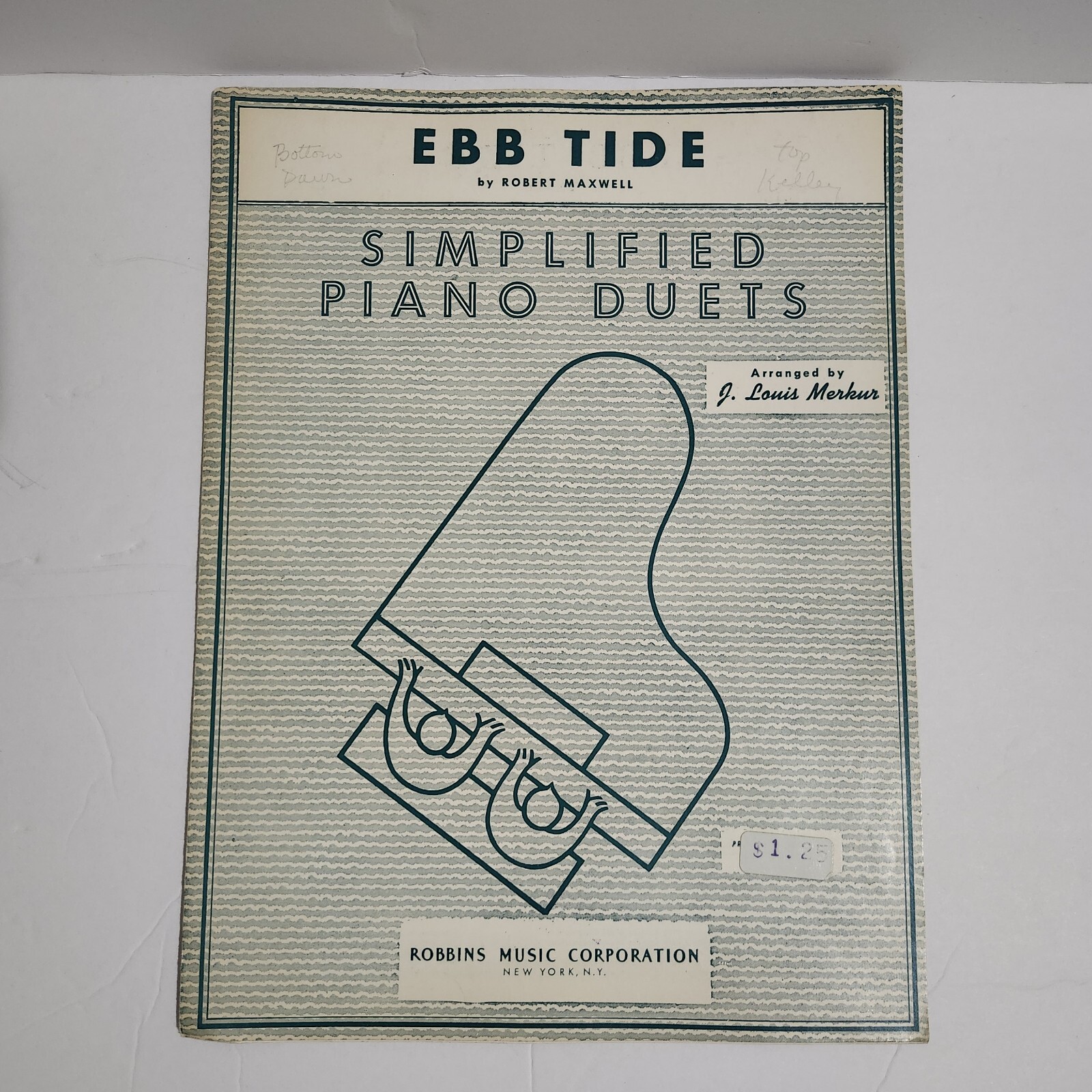 READ Ebb Tide Simplified Piano Duet Robert Maxwell Piano Sheet Music 1953 1954