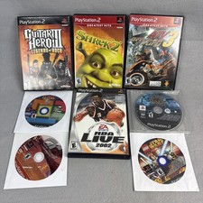PlayStation 2 Lot Of 8 Games: Shrek, Guitar Hero, ATV, NBA, Tetris, Star Wars, +