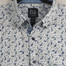 Jos A Bank Travelers Tailored Fit Performance Blend Golf All Over Print Mens XL