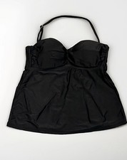 EUC Catalina Women's Black Bandeau Twist Front Removable Straps Tankini Top M