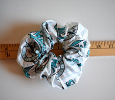 FLORIDA MARLINS 100 COTTON HAIR SCRUNCHIES ONE SIZE  5 INCHES HANDMADE  X2