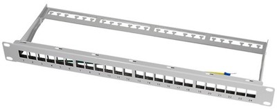 LogiLink 19' Keystone Patch Panel, geschirmt, lichtgrau