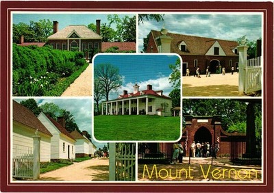 Mount Vernon Virginia Multi-View Postcard George Washington Home John Hinde