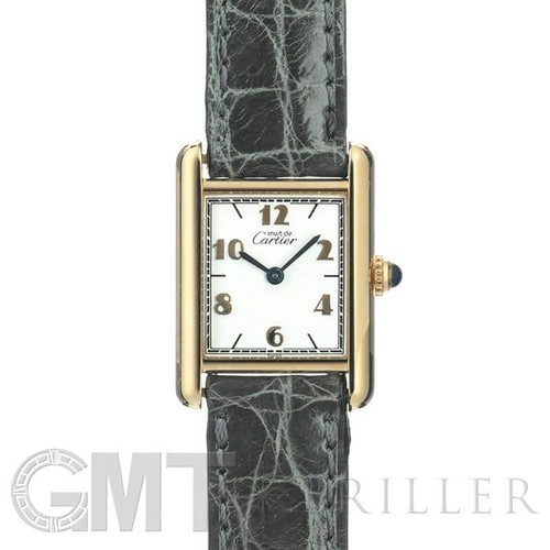 Cartier Must Tank SM Vermeil W1008354 Ladies Watch 25g Square White Dial Auth - Picture 2 of 10