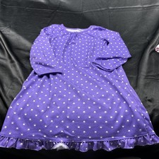 Carters GIRLS long sleeve purple princess crown design night gown