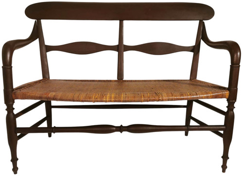 GUIDO CHIAPPE, ITALY c.1950'S VINT MODEL CAMPANINO CHILD'S BEECHWOOD/CANE SETTEE