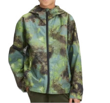 All in Motion Big Kids Sz S Green Watercolor Hooded Full Zip Windbreaker NWT 25