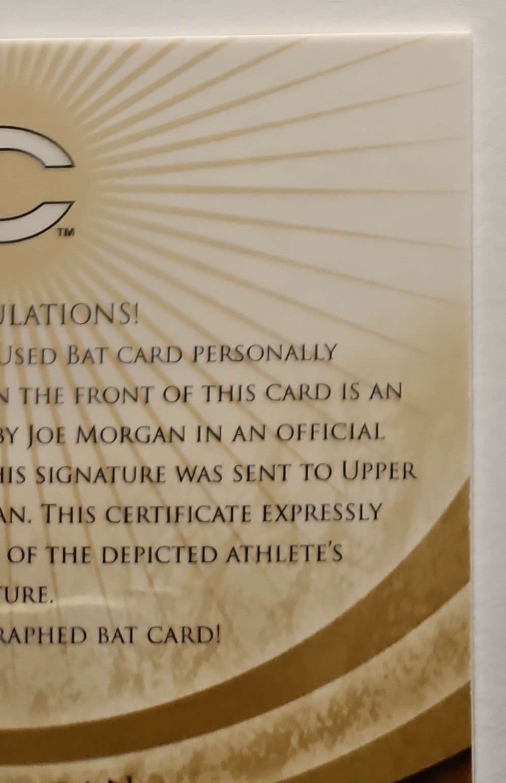 2004 SP LEGENDARY CUTS GAME USED BAT RELIC 3/25 AUTO JOE MORGAN CINCINNATI REDS view 10
