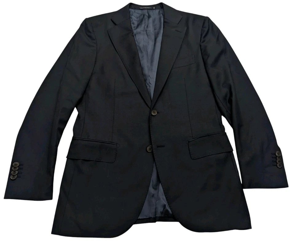 SuitSupply Lazio Single Breasted Mens Wool Blazer Jacket Size US 40R Navy Preppy - Image 2 of 4