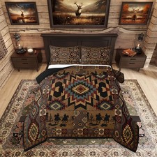 Feelyou Western Aztec Comforter Set Southwestern Cowboy Bedding Set Queen Siz...