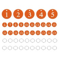 25 StüCk Nummernschilder 1-25, Aluminium ZahlenanhäNger FüR Key Tags, Orange