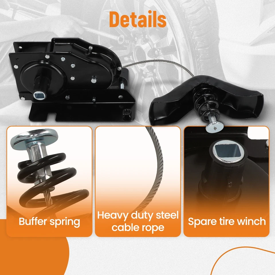 Polipasto portador de neumáticos de repuesto para Ford F-250 F-350 F-450 F-550 Super Duty 1999-2007 Foto 3 de 4