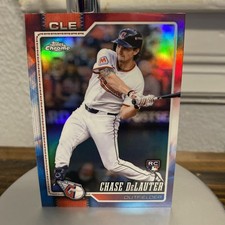 2026 Topps Chrome Red White And Blue Chase Delauter Rookie Card #284. rookie card picture