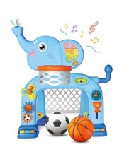 Shemira Toddler Basketball Hoop Soccer Goal Activity Center Toys with Lights
