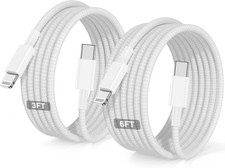 USB C to Lightning Cable Nylon Braided Apple Mfi Certified - 2Pack 3/6FT Cord