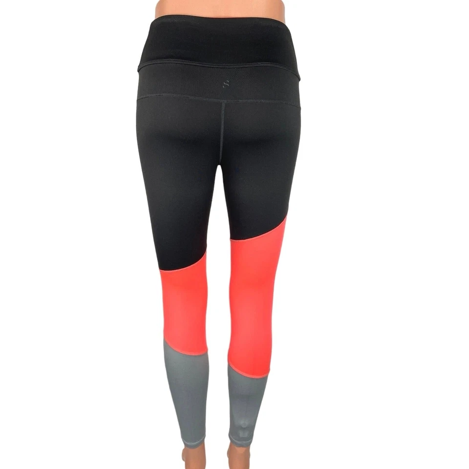 H&M Sport Multicolor Activewear Colorblock Mid Rise Athletic Fitness Leggings S - Image 3 of 4