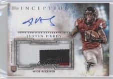 2015 Topps Inception Justin Hardy #AJP-JHA Jumbo Patch Auto 0f8