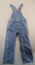 Dickies Overalls Kids Small Blue Denim Bib Carpenter Utility Jeans Pockets