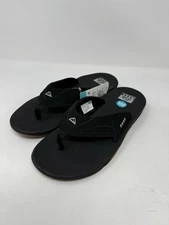 REEF Fanning Black Gum Comfort Sandals Bottle Opener Flip Flops Men Size 10