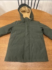 Uniqlo Kids 3-4 Quilted Inside Winter Jacket Gren Hooded Sherpa
