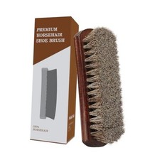 100 Horsehair Shoe Brush - 7" Solid Beech Wood Leather Shine 7" Brush 1pc