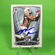 Mike Davis Rookie Raiders Autograph Signed On Card. rookie card picture