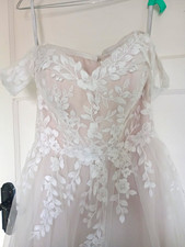 BLUSH Vivabride Chloe Lace & Tulle A-Line Off Shoulder Wedding Dress 12