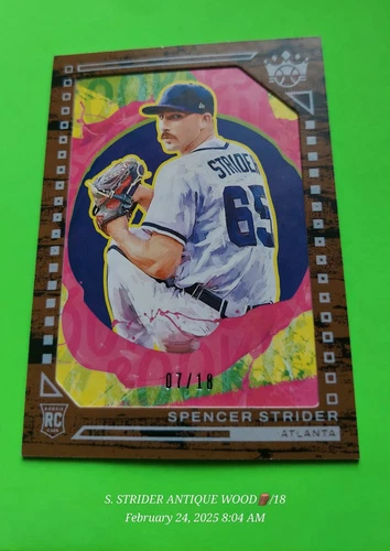 2022 Spencer Strider #142 Diamond Kings Antique Wood 🪵Frame /18 RC 🔥 🌟 SSP 