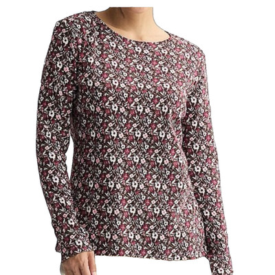 Croft & Barrow Plus Size Berry floral Essential Crew Neck Long Sleeve Tee SZ/3X