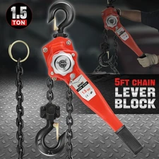 2Ton/4400lbs 5Ft Lifter Alloy Steel Lever Block G80 Chain Ratchet Hoist w/ Hook