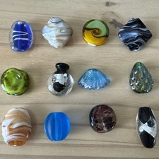 12 CUSTOM SET  FOCAL BEADS approx 20-30mm  LAMPWORK GLASS Beads   GREAT BEADS