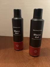 2 BATH BODY WORKS ESSENTIALS MEN SHAVE GEL WITH ALOE LAVENDER SAGE 7 OZ, New