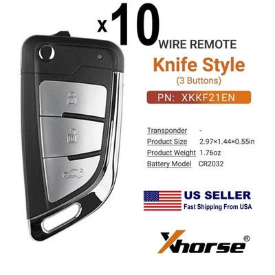 XHORSE XKKF21EN VVDI KNIFE 2 Style Flip Universal Wired Remote Key 3 Buttons