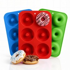 3Pack Non-Stick Silicone Donut Pan Mold Doughnut Cake Bagel Baking Tray Set