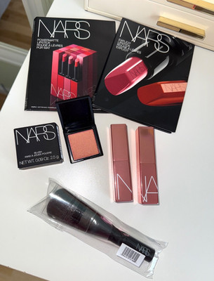 NARS Bundle - Afterglow Lip Balm Dolce Vita x2 & Mini Blush Orgasm +free brush