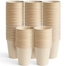 100 Biodegradable Sugarcane Party Cups Bagasse Compostable Eco Friendly 13oz