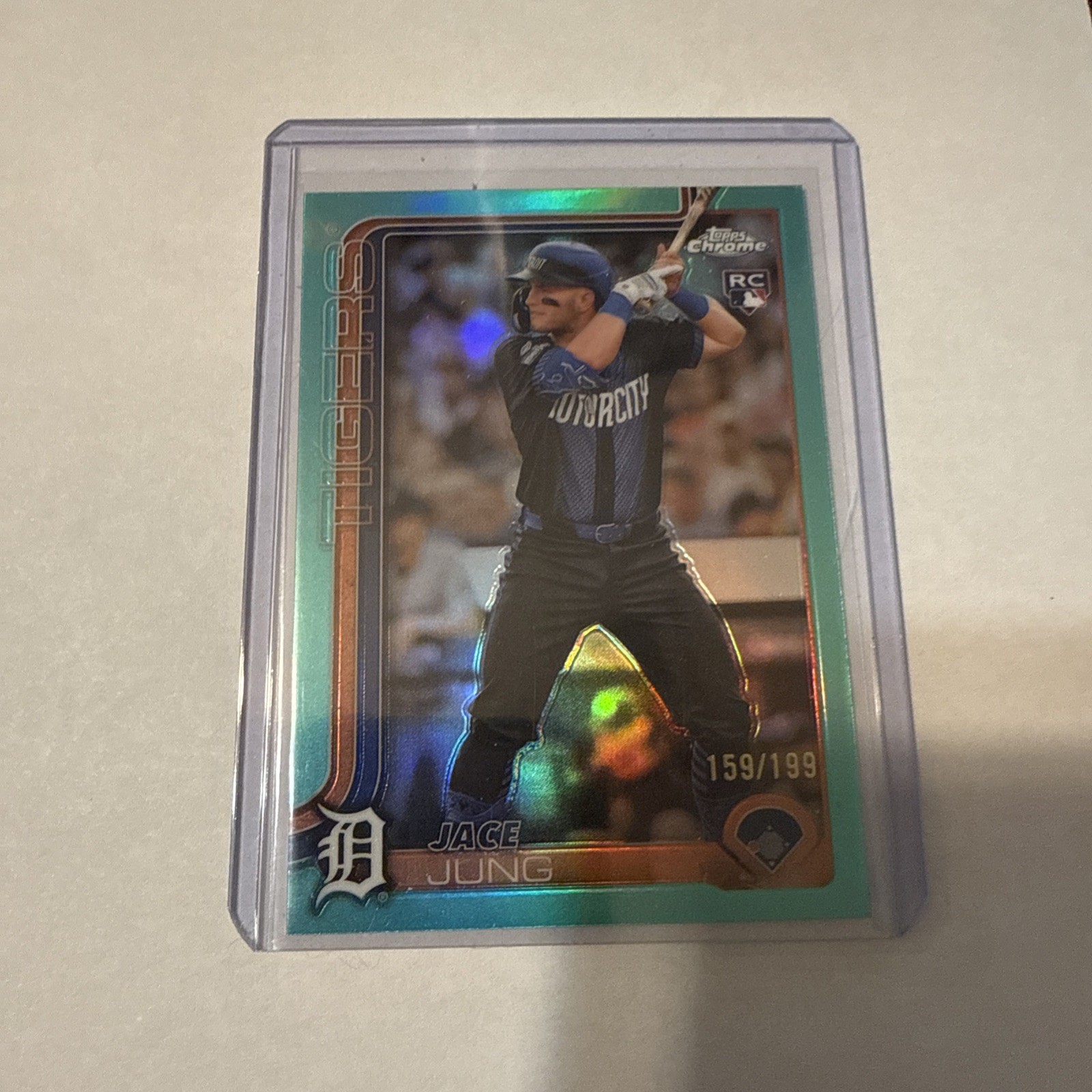 2025 Topps Chrome Jace Jung Aqua Refractor /199 #225 RC Detroit Tigers AP2