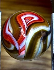 DAS/JABO TANSITIONAL REDS WAVEY / SEAMED INGOTISH SWIRLED SHOOTER .70" BOX03/304