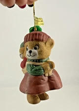Jasco Bisque Caring Critter Chimers Bears Dad Son Christmas Tree Bell Ornament
