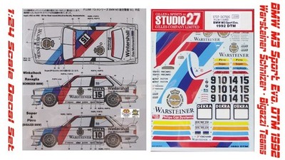 BMW M3 Sport Evolution 1992 DTM Warsteiner Decal Set von Studio 27 Maßstab 1:24