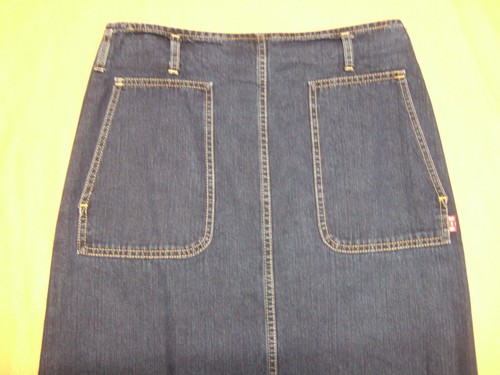 HIS Maxi Jeans Rock W26 für Gr.38-36,5 dunkles Denim nicht strech Schlitz hinten - Bild 3 von 3