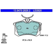 Satz Bremsbeläge Bremsklötze hinten für Skoda Scala NW1 Superb 1 3U4 id70330