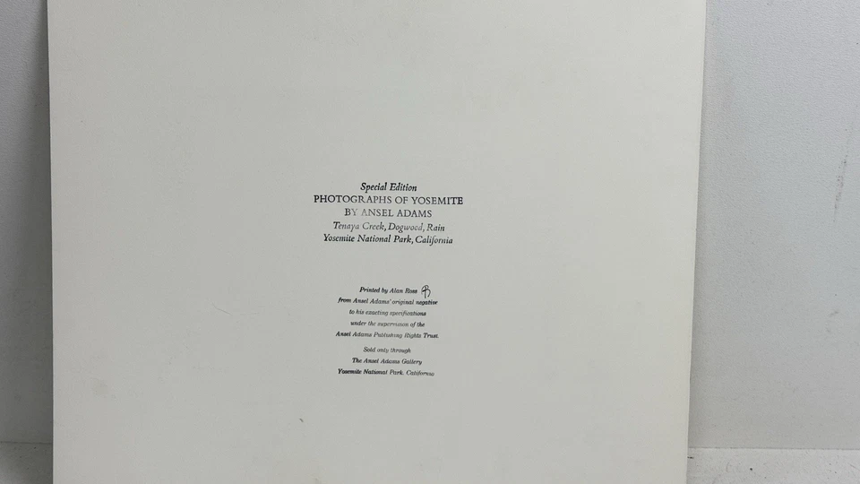 Edición especial. Iniciales Ansel Adams Tenya Creek, Dogwood Rain Yosemite Alan Ross Foto 4 de 4